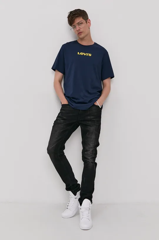 T-shirt Levi's mornarsko modra