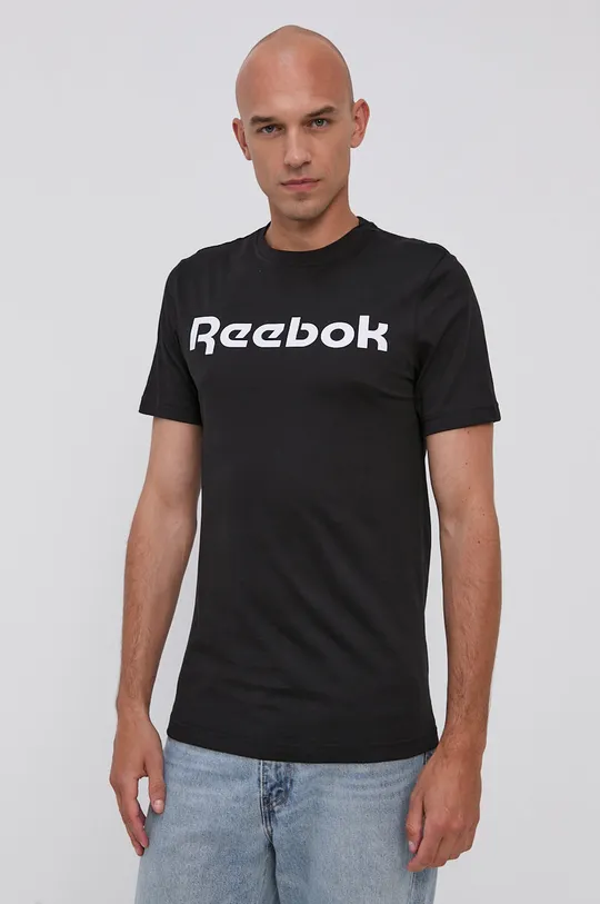 Reebok t-shirt bawełniany czarny