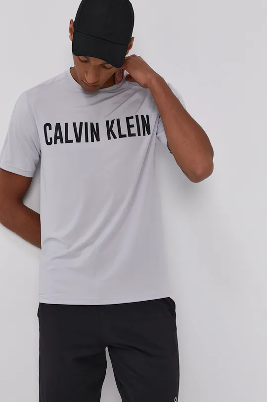 szary Calvin Klein Performance T-shirt Męski