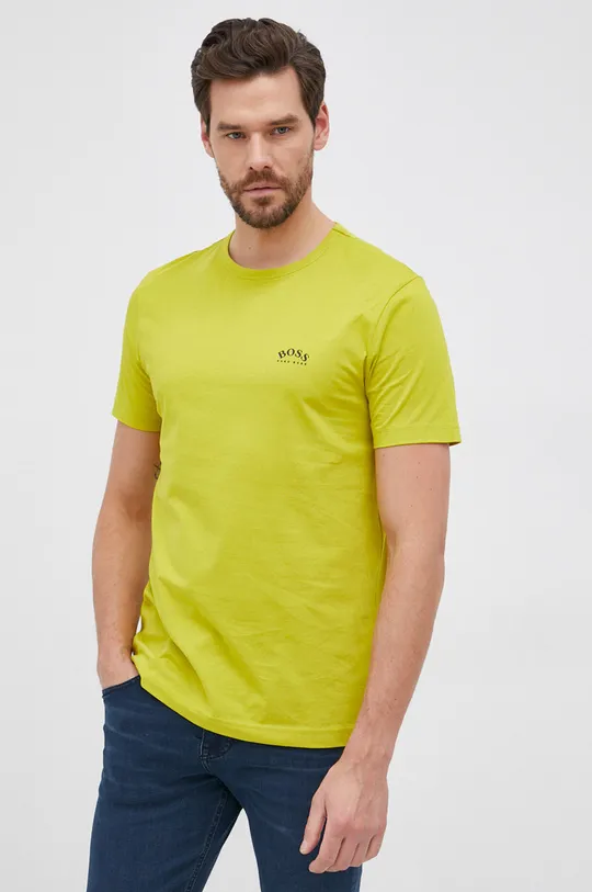zielony Boss T-shirt bawełniany 50412363 Męski