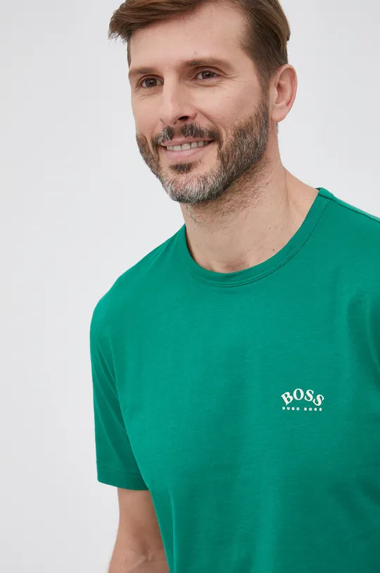 πράσινο Βαμβακερό μπλουζάκι Boss BOSS ATHLEISURE