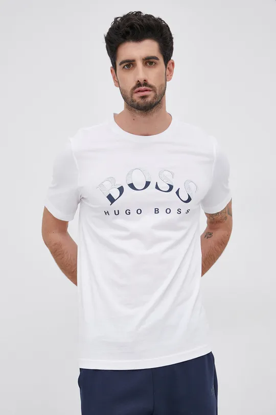 biały Boss T-shirt bawełniany 50455760 Męski