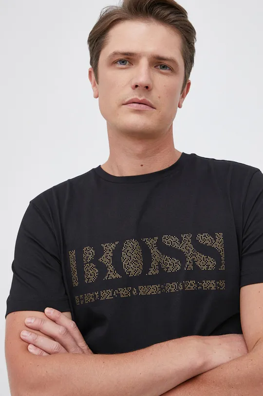 czarny Boss T-shirt bawełniany 50457429