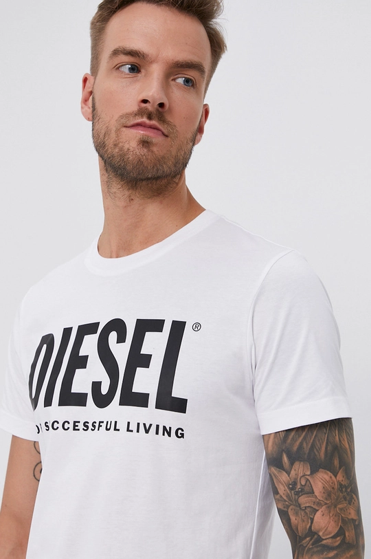 biały Diesel T-shirt bawełniany