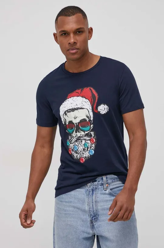 granatowy Produkt by Jack & Jones T-shirt bawełniany Męski