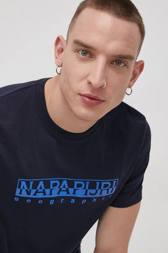 тёмно-синий Хлопковая футболка Napapijri