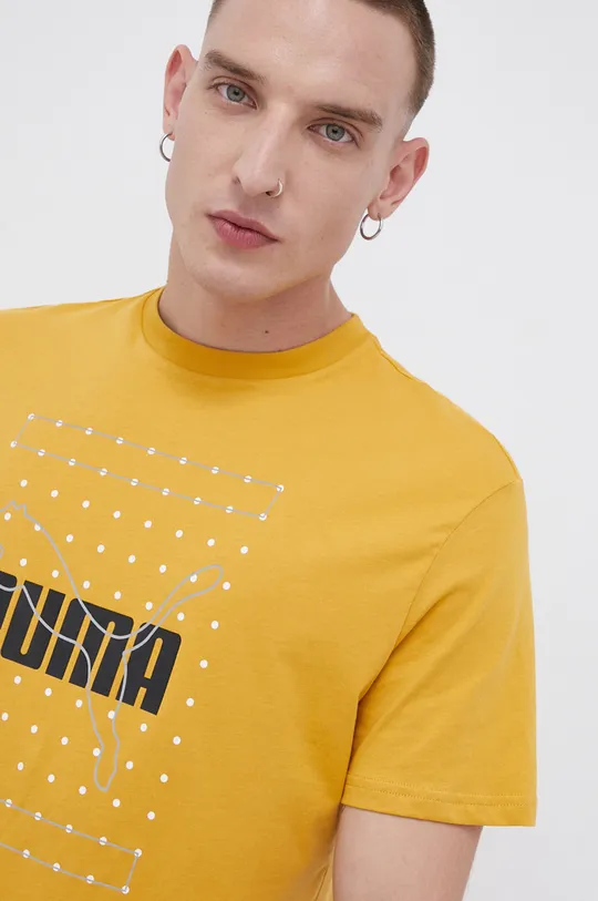 żółty Puma T-shirt bawełniany 845849