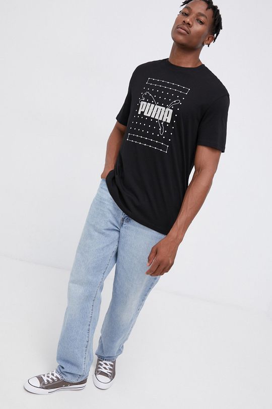 Puma T-shirt bawełniany czarny