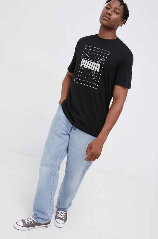 Bavlnené tričko Puma 845849 čierna
