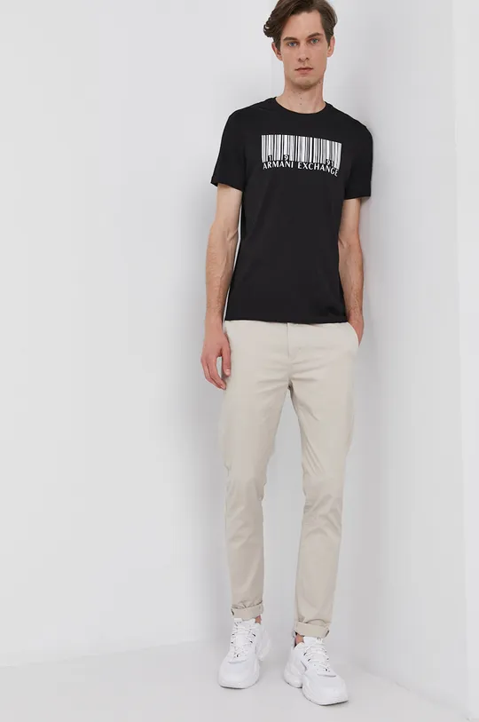 Armani Exchange T-shirt bawełniany 6KZTAL.ZJV5Z czarny