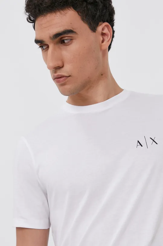 biały Armani Exchange T-shirt bawełniany 6KZTBN.ZJ5LZ