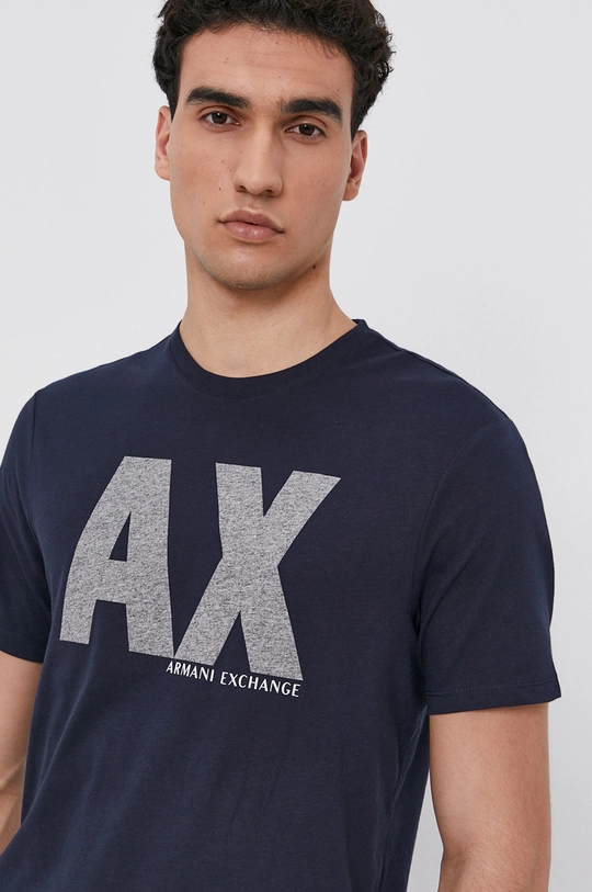 granatowy Armani Exchange T-shirt 6KZTFQ.ZJ6SZ Męski