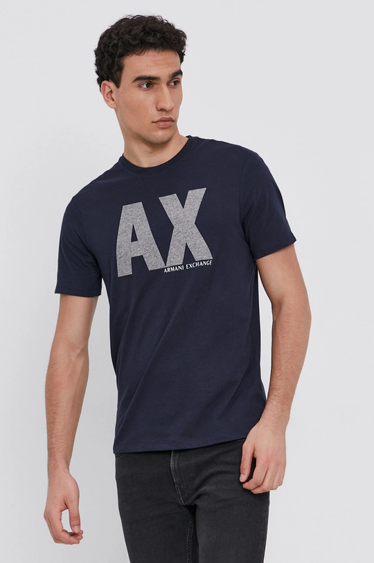 granatowy Armani Exchange T-shirt 6KZTFQ.ZJ6SZ