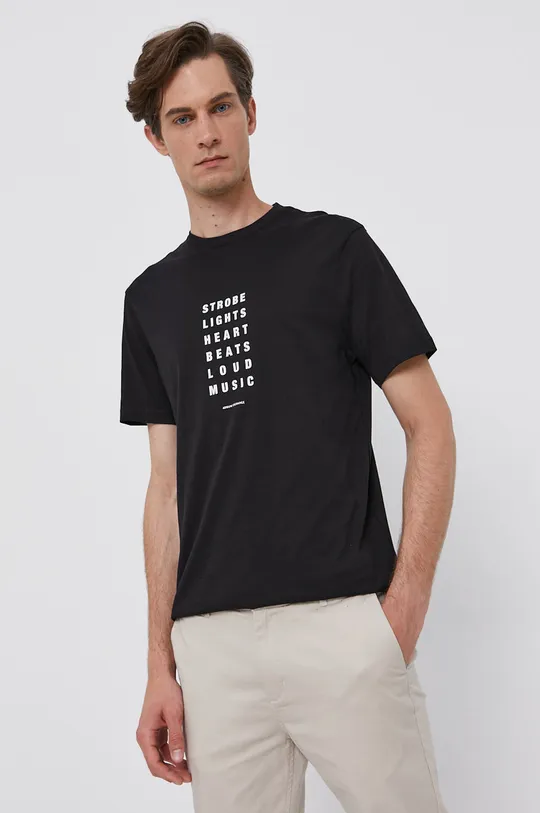 czarny Armani Exchange T-shirt bawełniany 6KZTHA.ZJ5LZ Męski