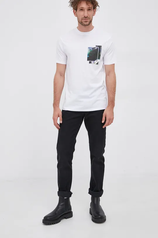 Armani Exchange T-shirt bawełniany 6KZTLD.ZJH4Z biały