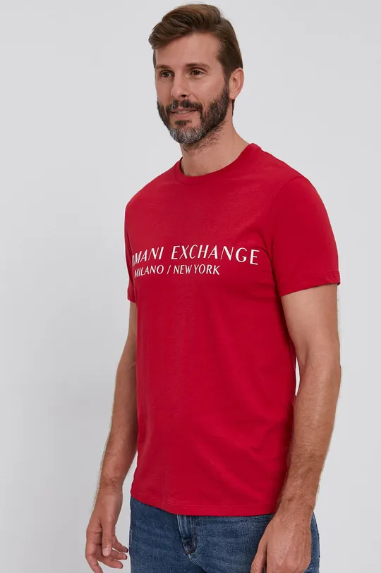 czerwony Armani Exchange T-shirt bawełniany 8NZT72.Z8H4Z Męski