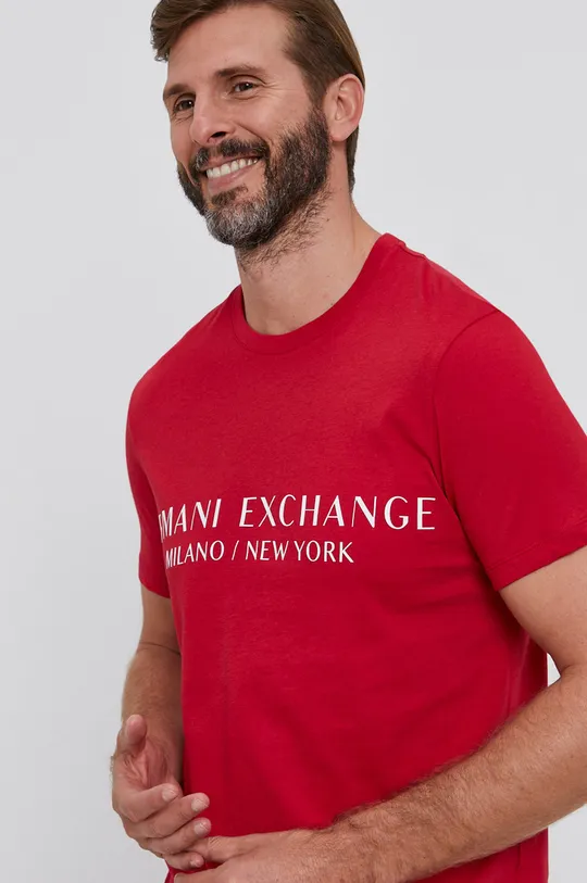 czerwony Armani Exchange T-shirt bawełniany 8NZT72.Z8H4Z