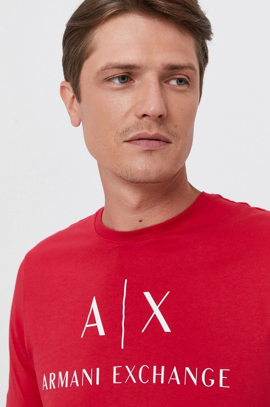 czerwony Armani Exchange T-shirt bawełniany 8NZTCJ.Z8H4Z