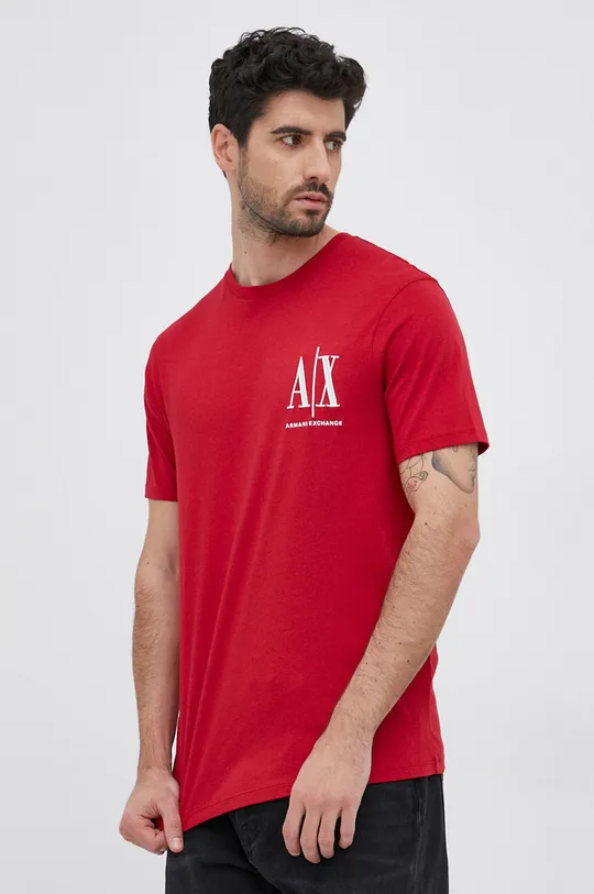 czerwony Armani Exchange T-shirt bawełniany 8NZTPH.ZJH4Z Męski
