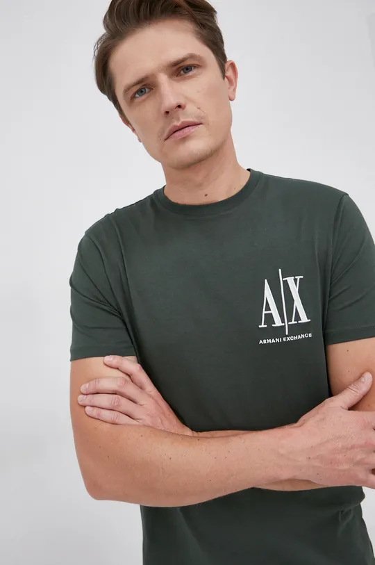 zielony Armani Exchange T-shirt bawełniany 8NZTPH.ZJH4Z