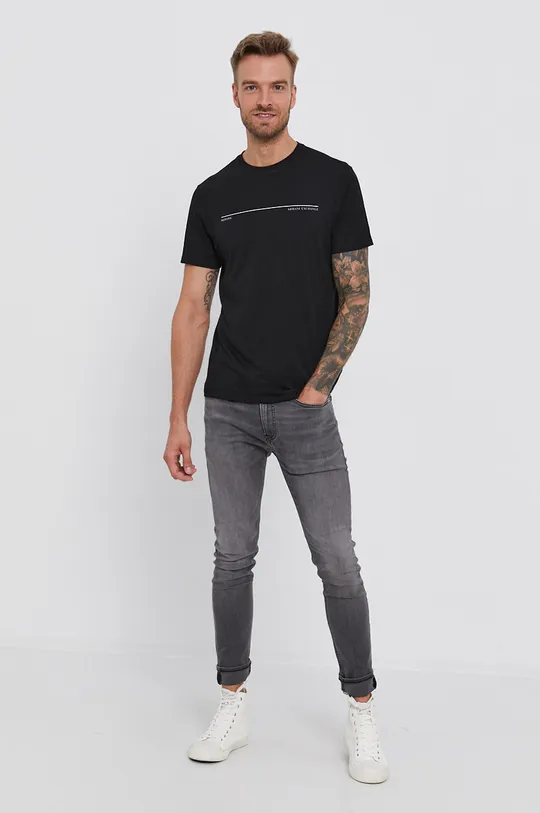 Armani Exchange T-shirt bawełniany 6KZTAD.ZJA5Z czarny