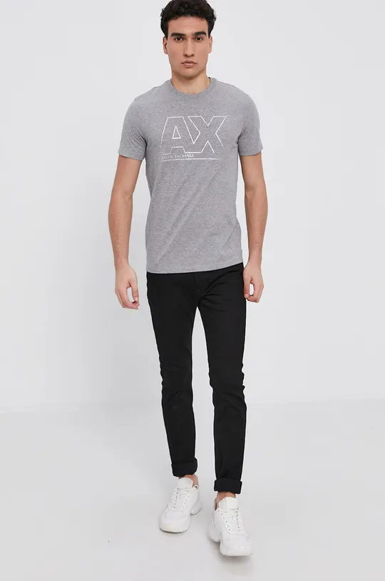 Armani Exchange T-shirt bawełniany 6KZTFA.ZJBVZ szary