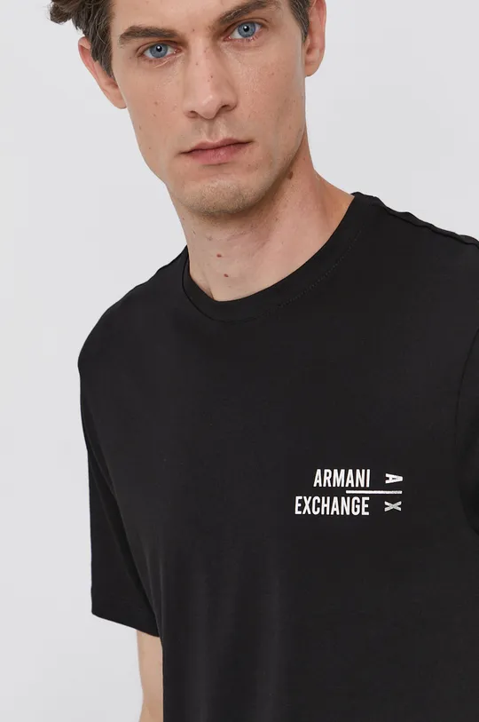 czarny Armani Exchange T-shirt bawełniany 6KZTFE.ZJH4Z