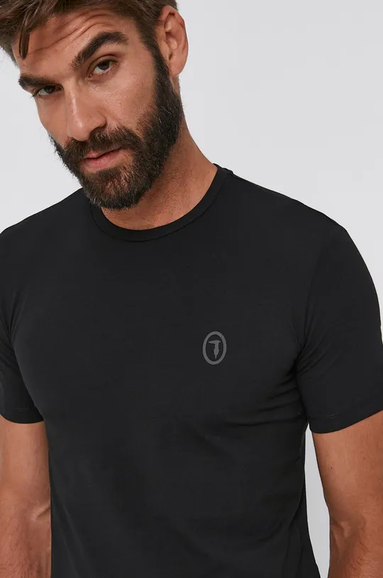 czarny Trussardi T-shirt Męski