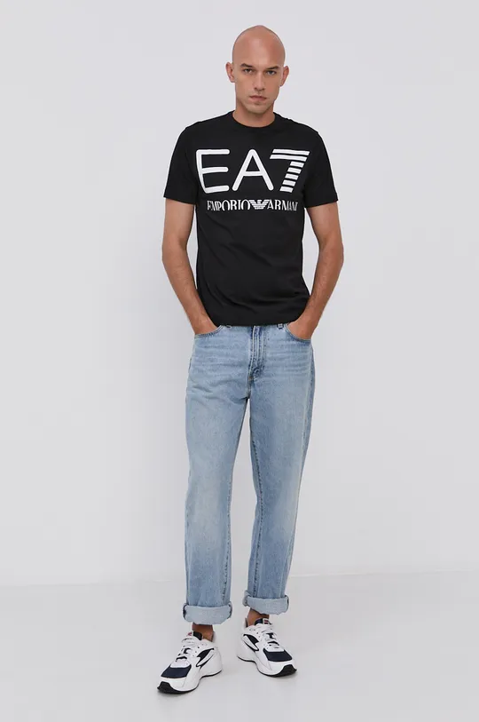 EA7 Emporio Armani T-shirt bawełniany 6KPT23.PJ6EZ czarny