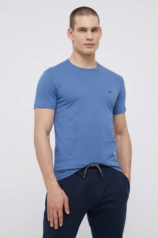 Βαμβακερό μπλουζάκι Emporio Armani Underwear μπλε