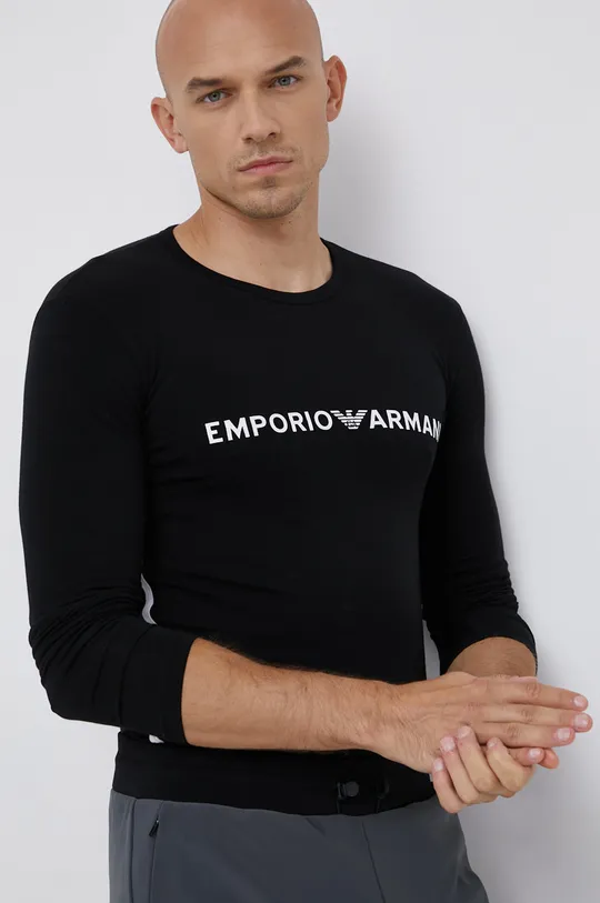 crna Majica dugih rukava Emporio Armani Underwear Muški