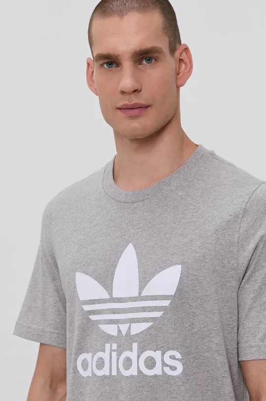 sivá Bavlnené tričko adidas Originals Pánsky