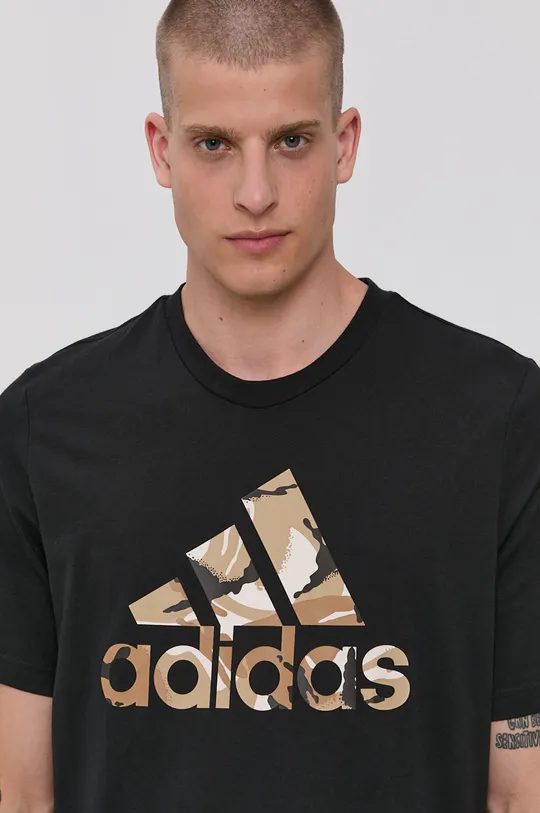 czarny adidas T-shirt bawełniany H12198