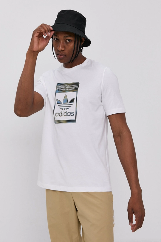 biały adidas Originals T-shirt bawełniany H13500