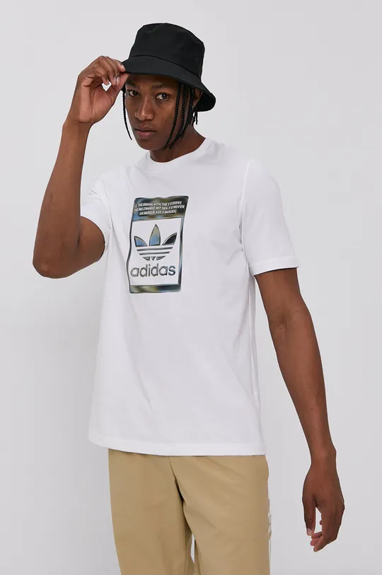 biały adidas Originals T-shirt bawełniany H13500