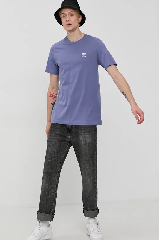adidas Originals T-shirt bawełniany H34632 fioletowy