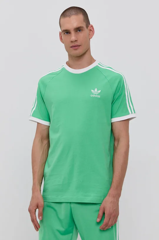 zielony adidas Originals T-shirt bawełniany H37758 Męski