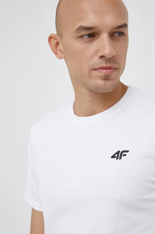biały 4F T-shirt bawełniany
