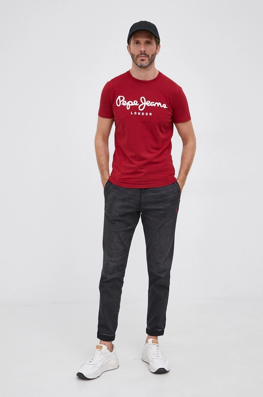 Tričko Pepe Jeans burgundské