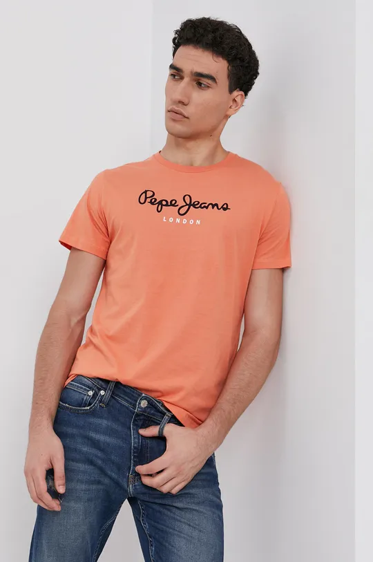 oranžová Bavlnené tričko Pepe Jeans Eggo