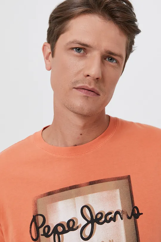 pomarańczowy Pepe Jeans T-shirt bawełniany Wesley