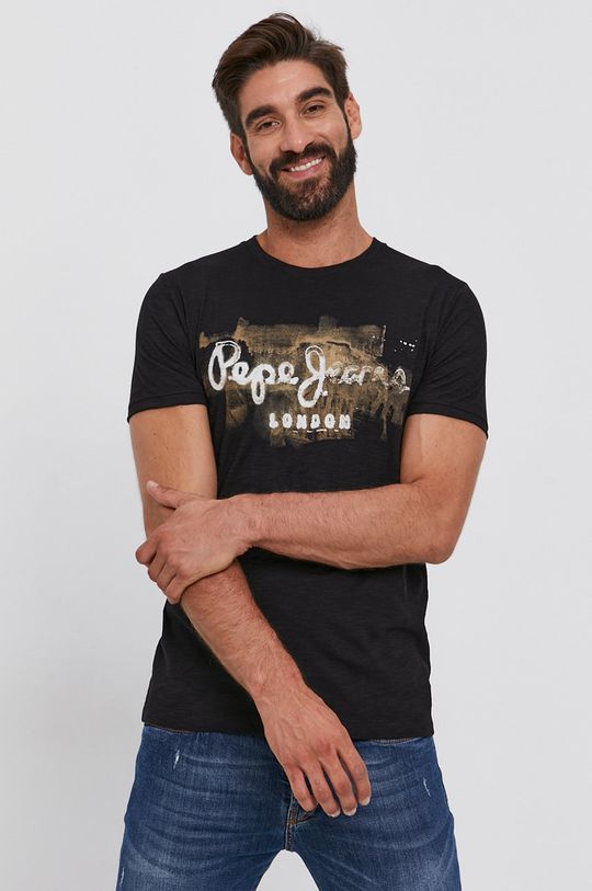 Bavlnené tričko Pepe Jeans Golders čierna