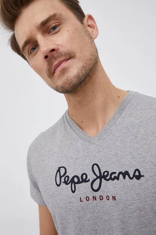 sivá Bavlnené tričko Pepe Jeans