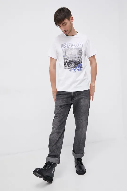 Pepe Jeans T-shirt bawełniany biały