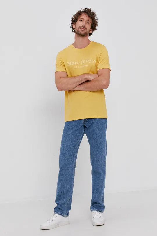 Marc O'Polo T-shirt bawełniany żółty