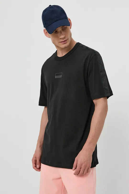 čierna Bavlnené tričko adidas Originals H11498 Pánsky