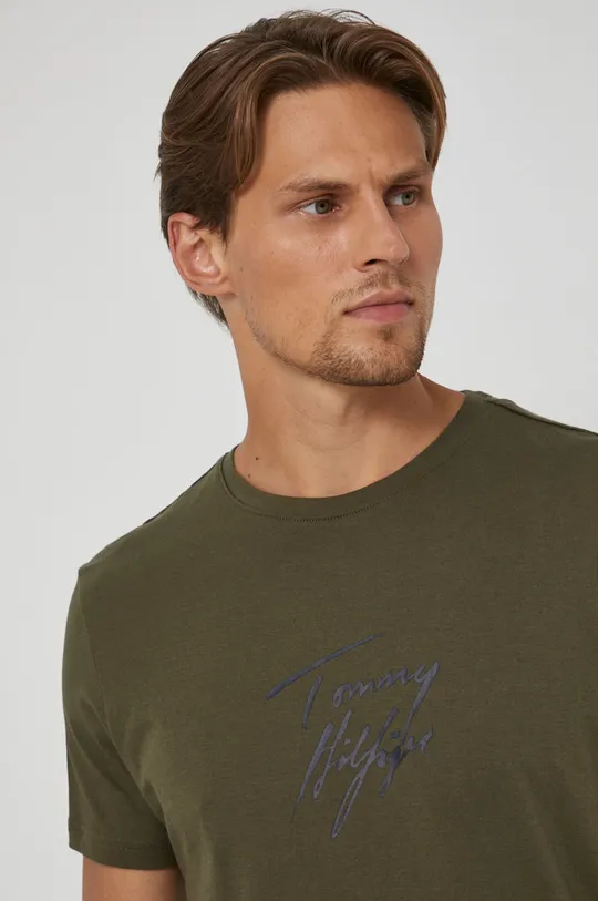 zielony Tommy Hilfiger T-shirt bawełniany