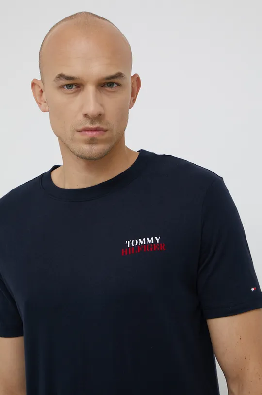 granatowy Tommy Hilfiger T-shirt bawełniany Męski