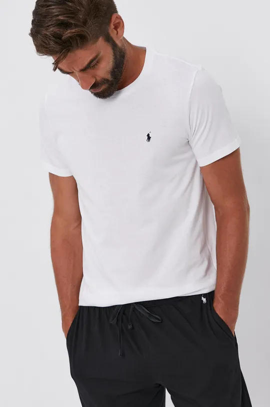 biały Polo Ralph Lauren T-shirt bawełniany 714844756004
