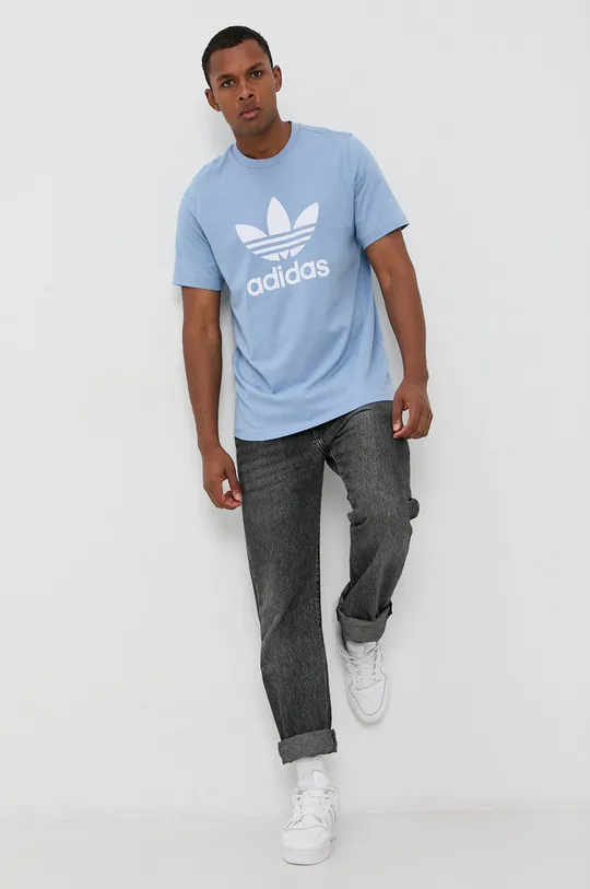 adidas Originals T-shirt bawełniany H06638 niebieski